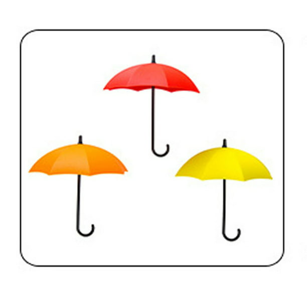 3pcs/set Cute Umbrella Wall Mount Key  Wall Hook Hanger Organizer Holder Durable
